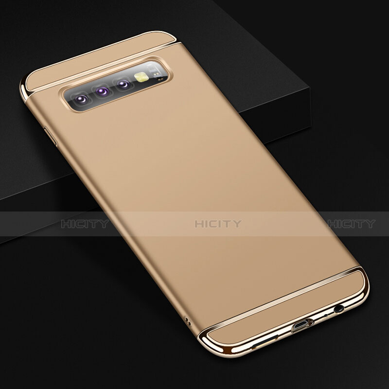 Custodia Lusso Metallo Laterale e Plastica Cover T01 per Samsung Galaxy S10 5G Oro