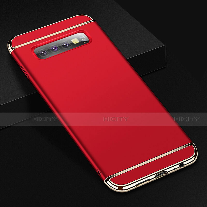 Custodia Lusso Metallo Laterale e Plastica Cover T01 per Samsung Galaxy S10 Plus Rosso