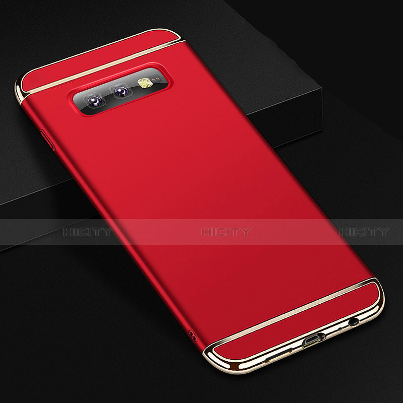 Custodia Lusso Metallo Laterale e Plastica Cover T01 per Samsung Galaxy S10e Rosso