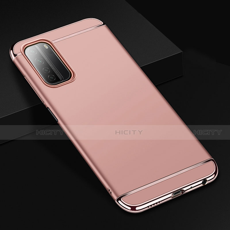 Custodia Lusso Metallo Laterale e Plastica Cover T02 per Huawei Nova 7 SE 5G Oro Rosa