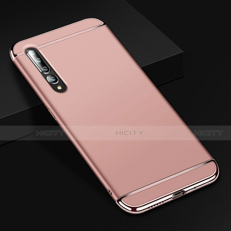 Custodia Lusso Metallo Laterale e Plastica Cover T02 per Xiaomi Mi 10 Pro Oro Rosa