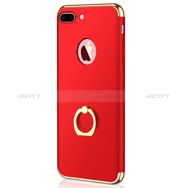 Custodia Lusso Metallo Laterale e Plastica F04 per Apple iPhone 8 Plus Rosso