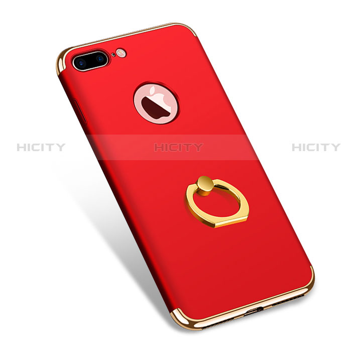 Custodia Lusso Metallo Laterale e Plastica F04 per Apple iPhone 8 Plus Rosso