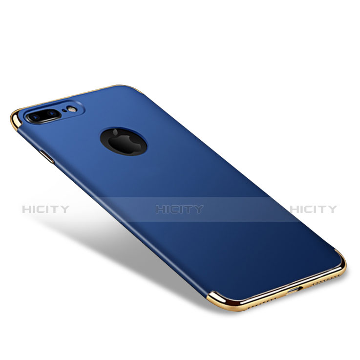 Custodia Lusso Metallo Laterale e Plastica F05 per Apple iPhone 7 Plus Blu