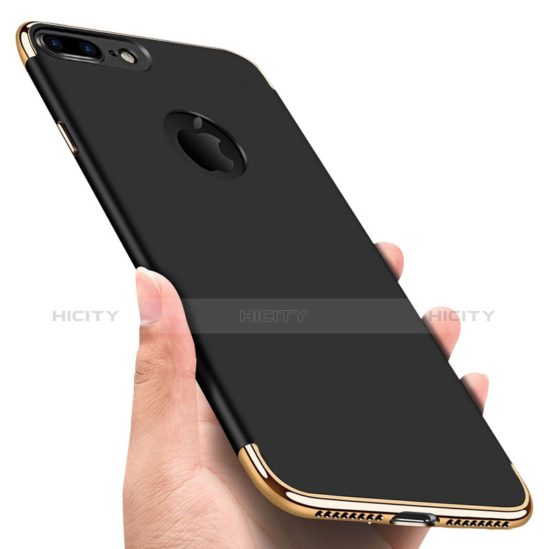 Custodia Lusso Metallo Laterale e Plastica F05 per Apple iPhone 7 Plus Nero