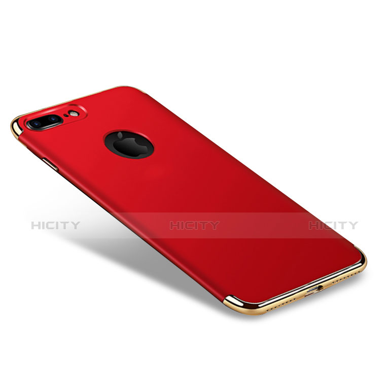 Custodia Lusso Metallo Laterale e Plastica F05 per Apple iPhone 7 Plus Rosso