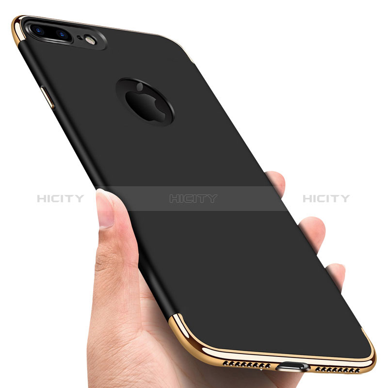 Custodia Lusso Metallo Laterale e Plastica F05 per Apple iPhone 8 Plus Nero