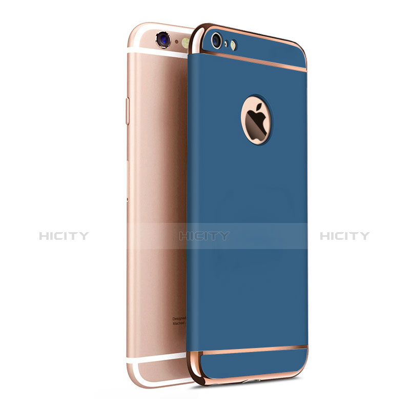 Custodia Lusso Metallo Laterale e Plastica M01 per Apple iPhone 6S Plus Blu