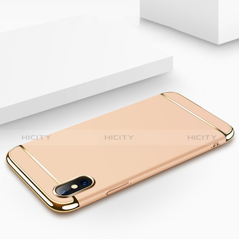 Custodia Lusso Metallo Laterale e Plastica M01 per Apple iPhone X Oro