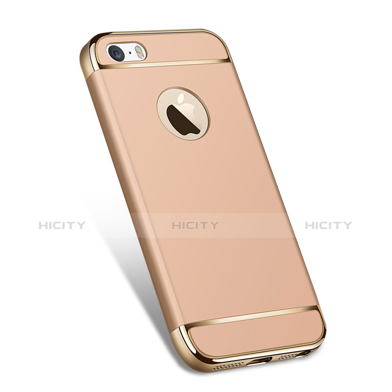 Custodia Lusso Metallo Laterale e Plastica per Apple iPhone 5 Oro