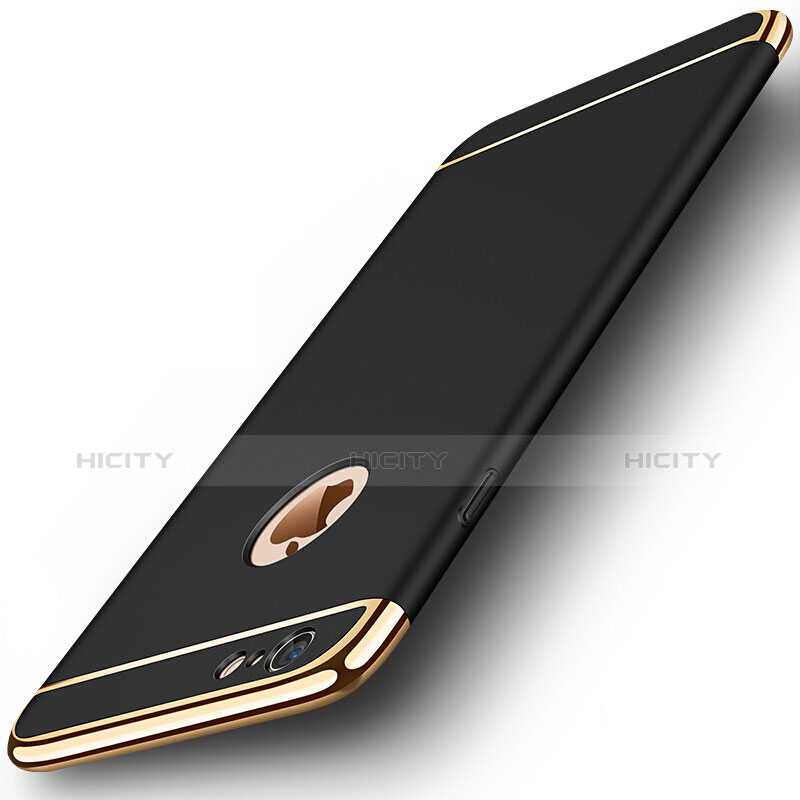 Custodia Lusso Metallo Laterale e Plastica per Apple iPhone 6 Nero