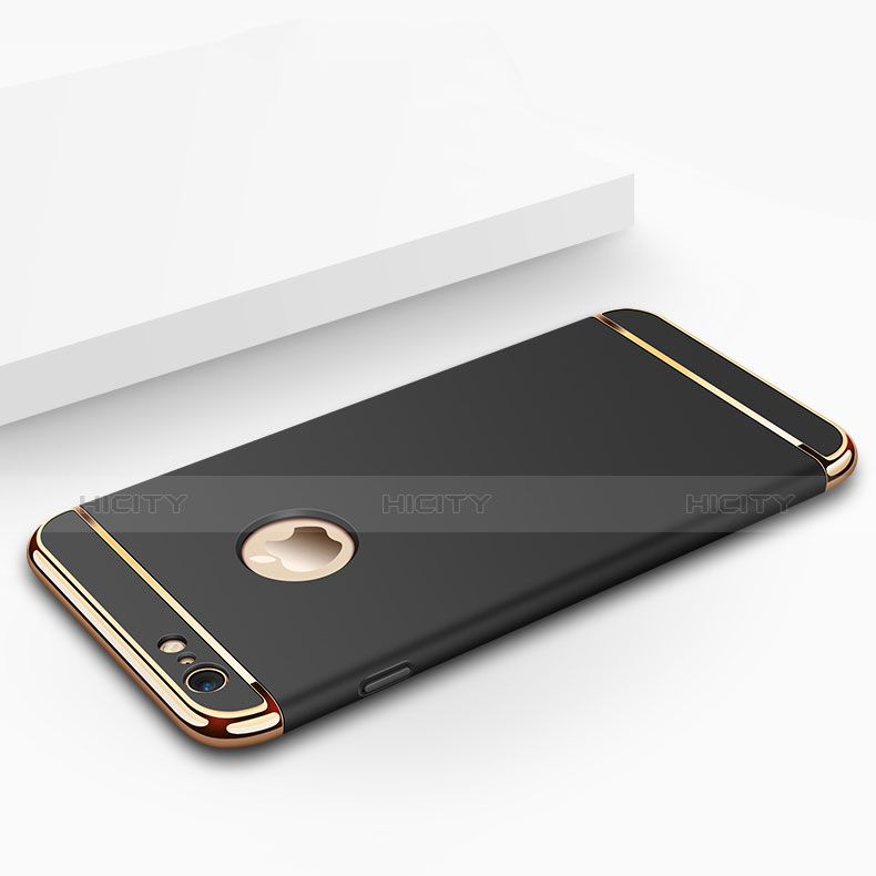 Custodia Lusso Metallo Laterale e Plastica per Apple iPhone 6 Nero