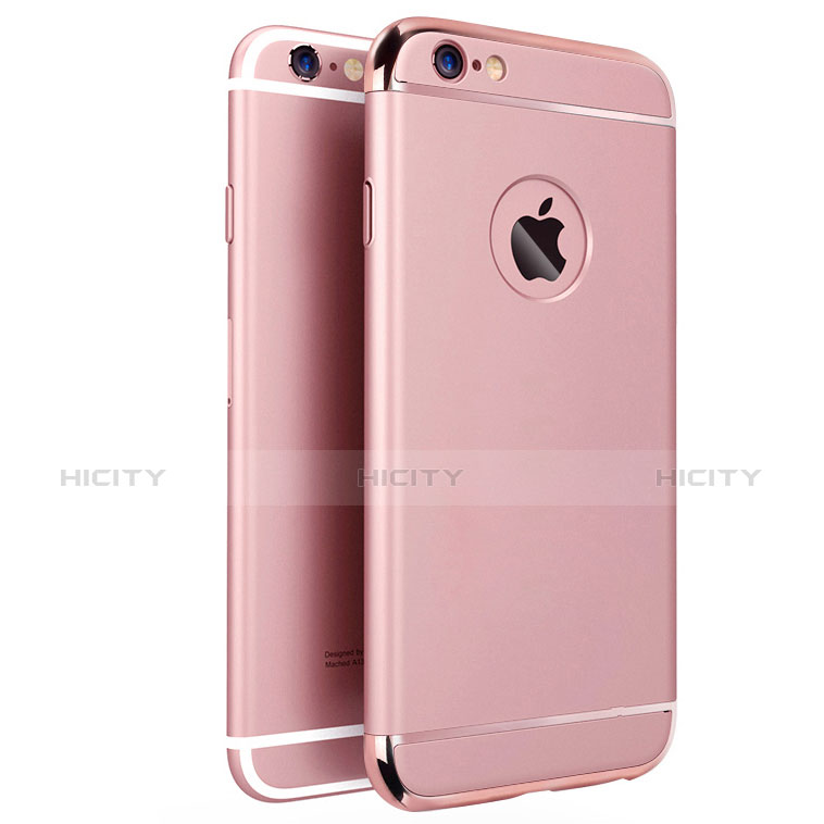 Custodia Lusso Metallo Laterale e Plastica per Apple iPhone 6 Rosa
