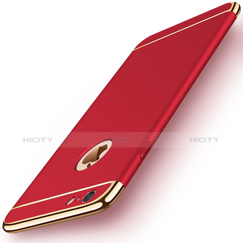 Custodia Lusso Metallo Laterale e Plastica per Apple iPhone 6 Rosso