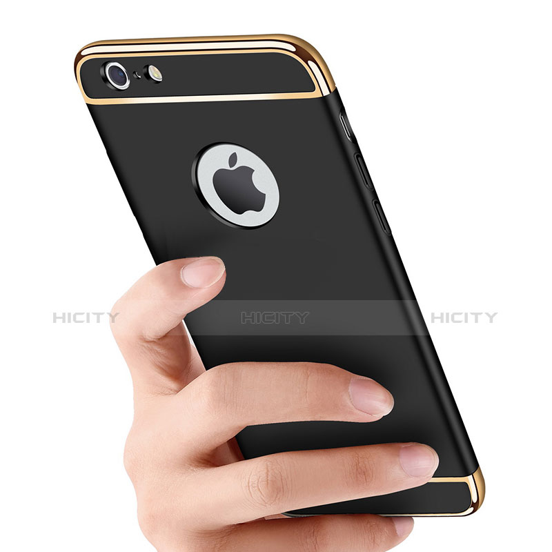 Custodia Lusso Metallo Laterale e Plastica per Apple iPhone 6S Nero
