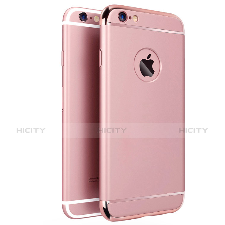 Custodia Lusso Metallo Laterale e Plastica per Apple iPhone 6S Rosa