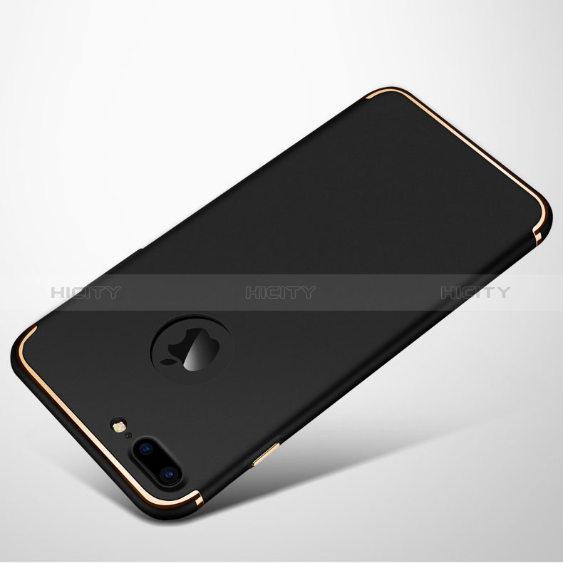 Custodia Lusso Metallo Laterale e Plastica per Apple iPhone 8 Plus Nero