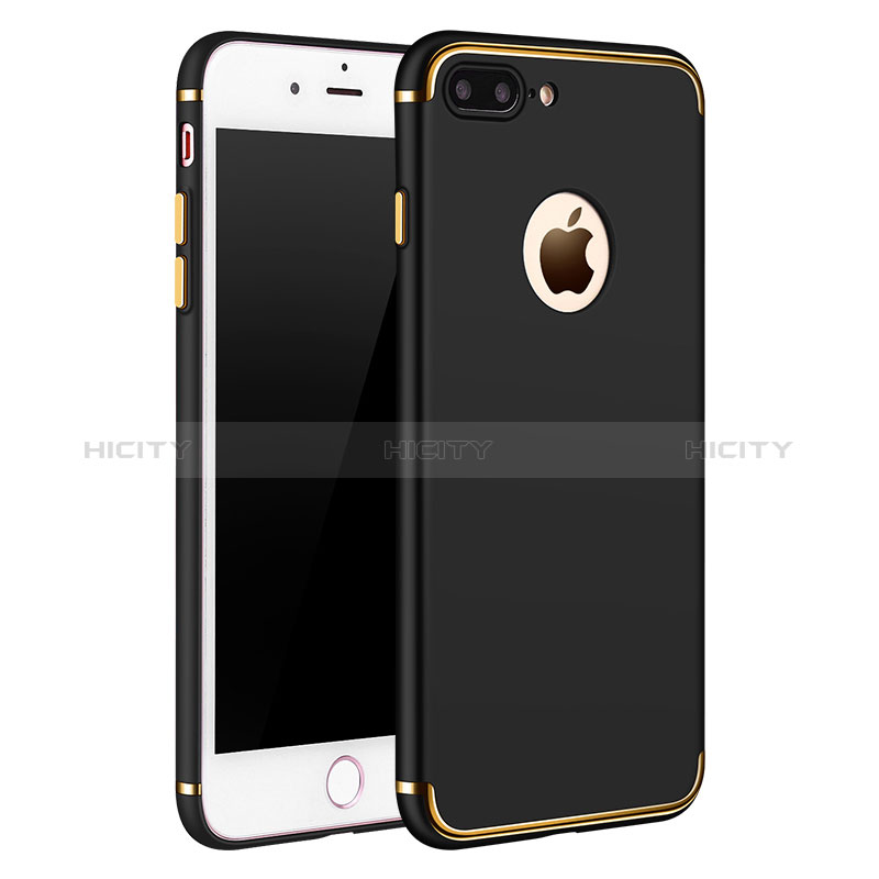 Custodia Lusso Metallo Laterale e Plastica per Apple iPhone 8 Plus Nero