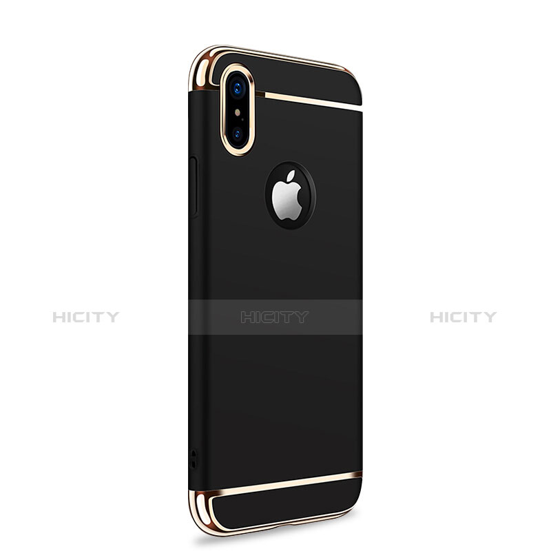 Custodia Lusso Metallo Laterale e Plastica per Apple iPhone X Nero