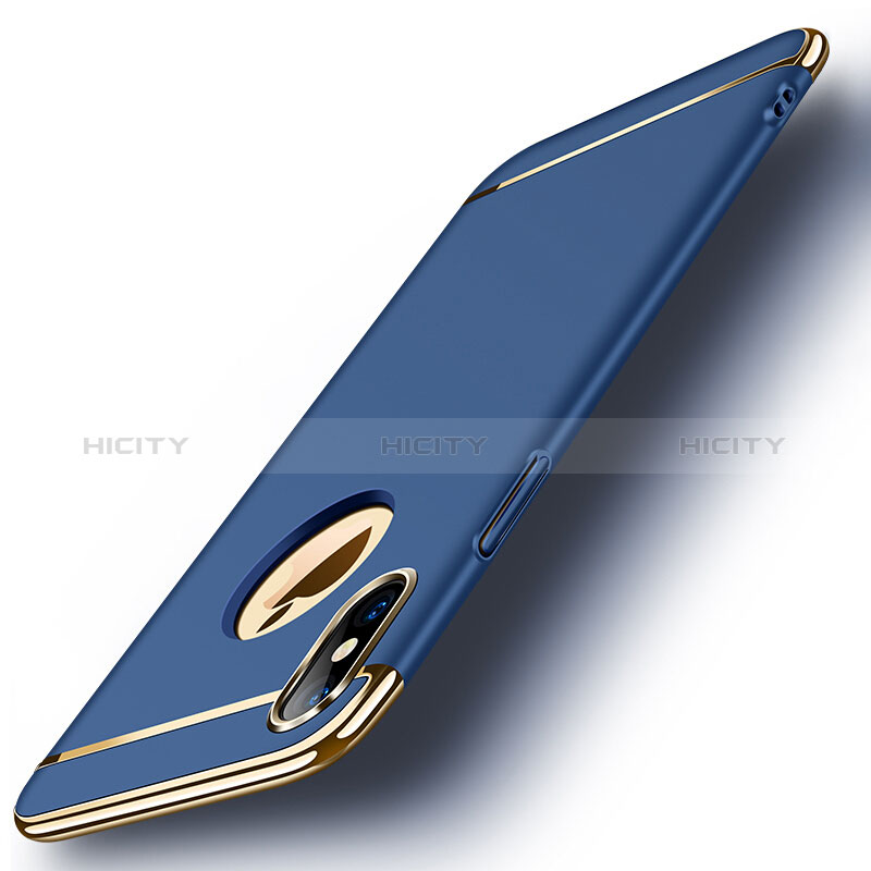 Custodia Lusso Metallo Laterale e Plastica per Apple iPhone Xs Max Blu