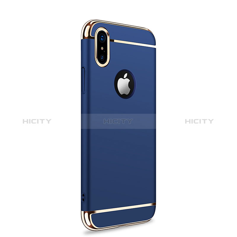 Custodia Lusso Metallo Laterale e Plastica per Apple iPhone Xs Max Blu