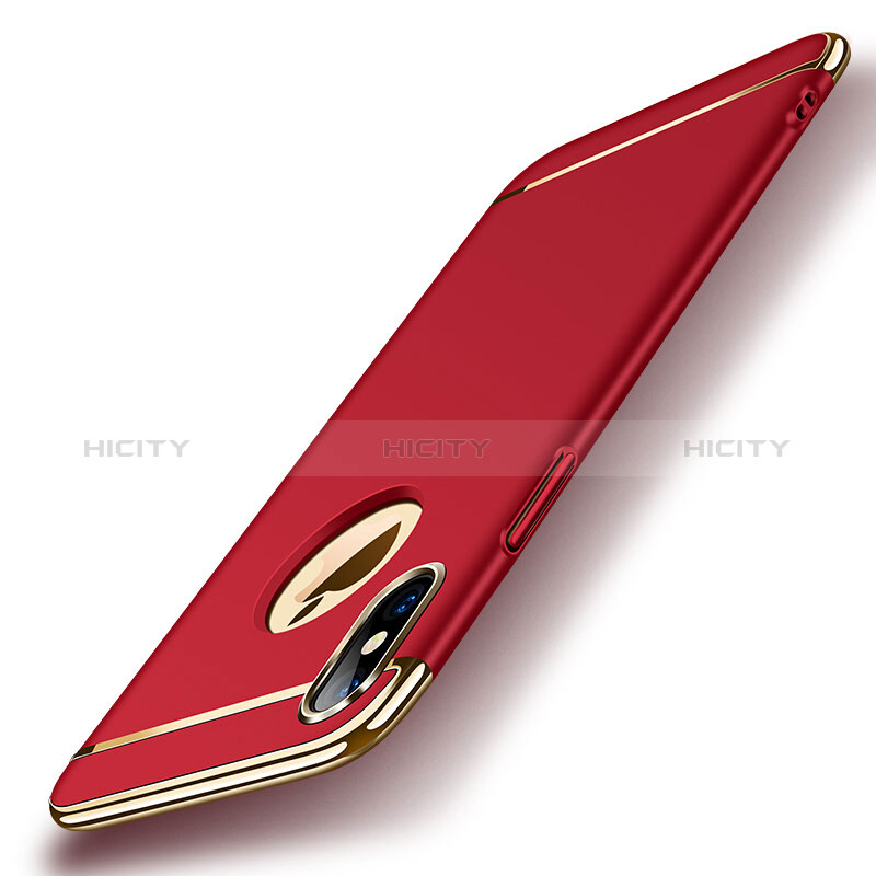 Custodia Lusso Metallo Laterale e Plastica per Apple iPhone Xs Max Rosso