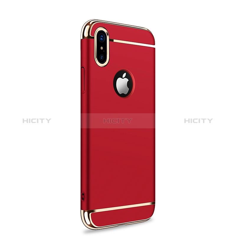 Custodia Lusso Metallo Laterale e Plastica per Apple iPhone Xs Max Rosso