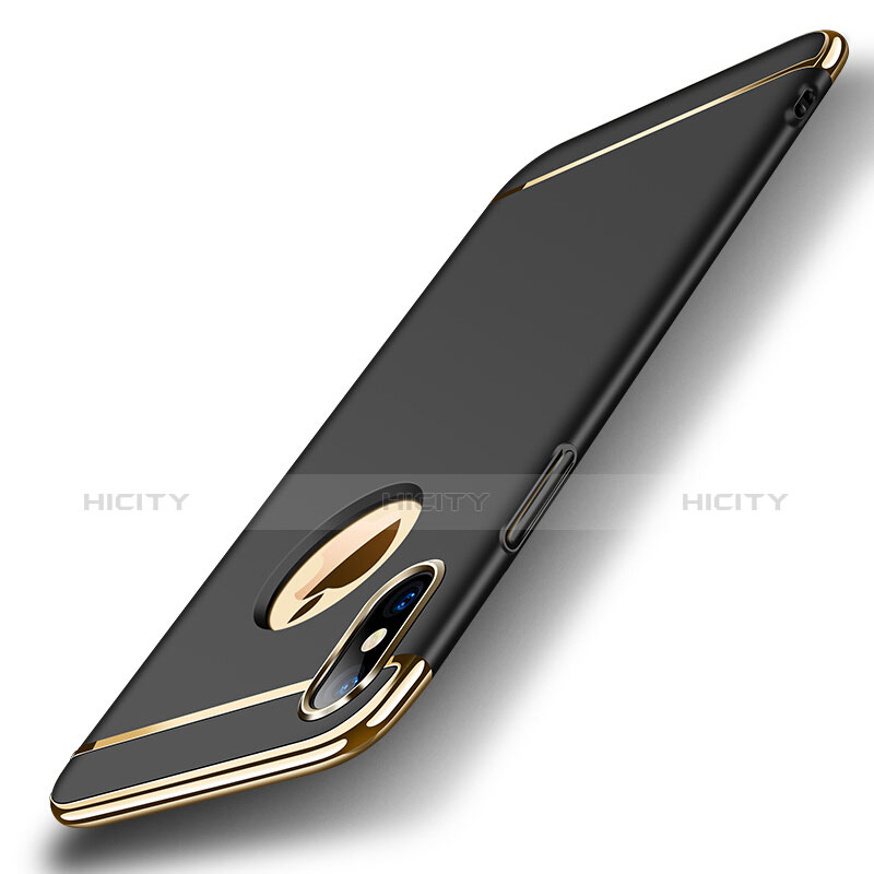 Custodia Lusso Metallo Laterale e Plastica per Apple iPhone Xs Nero