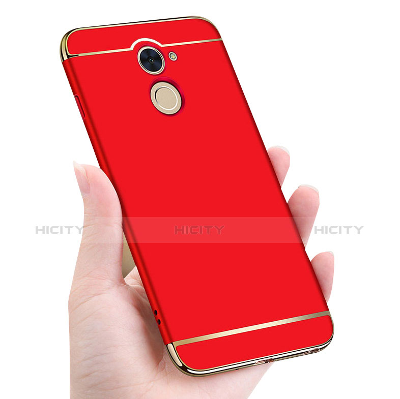 Custodia Lusso Metallo Laterale e Plastica per Huawei Enjoy 7 Plus Rosso