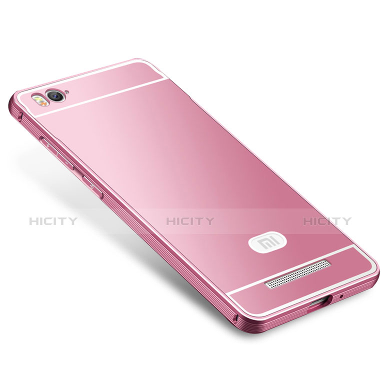 Custodia Lusso Metallo Laterale e Silicone Cover M01 per Xiaomi Mi 4C Rosa