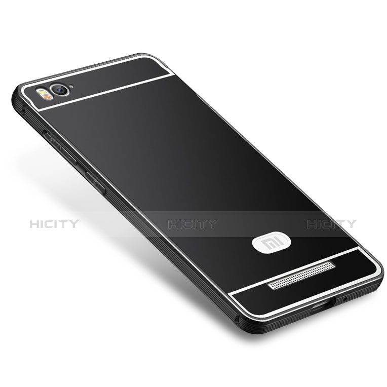 Custodia Lusso Metallo Laterale e Silicone Cover M01 per Xiaomi Mi 4i Nero