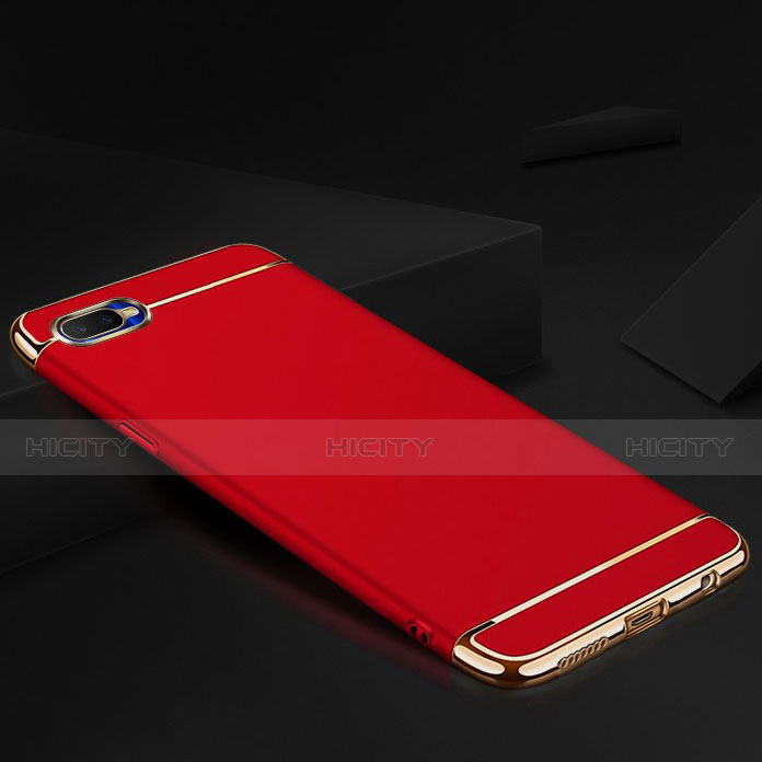 Custodia Lusso Metallo Laterale e Silicone Cover M02 per Oppo R15X Rosso