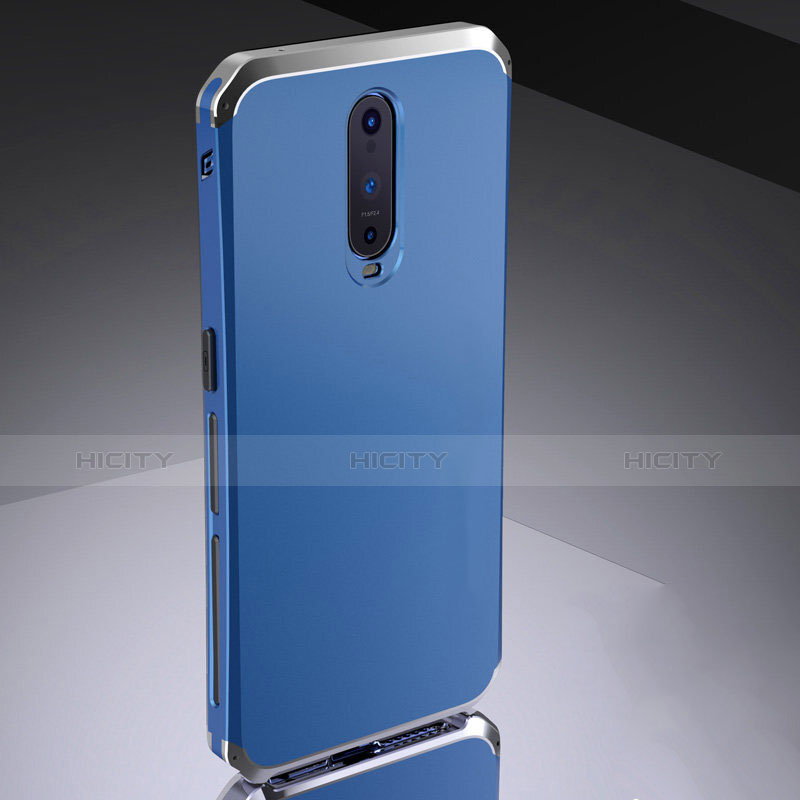 Custodia Lusso Metallo Laterale e Silicone Cover M02 per Oppo RX17 Pro Blu