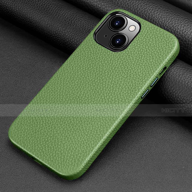 Custodia Lusso Pelle Cover A09 per Apple iPhone 13 Mini Verde