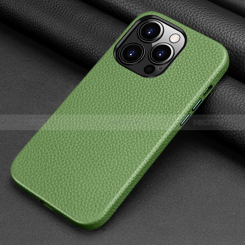 Custodia Lusso Pelle Cover A09 per Apple iPhone 14 Pro Max Verde