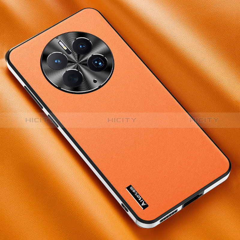 Custodia Lusso Pelle Cover AT1 per Huawei Mate 50 Arancione