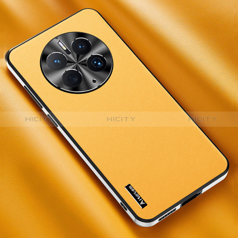 Custodia Lusso Pelle Cover AT1 per Huawei Mate 50 Giallo