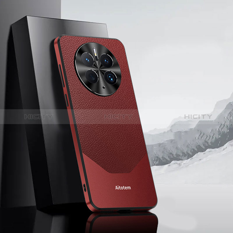 Custodia Lusso Pelle Cover AT1 per Huawei Mate 50 Rosso