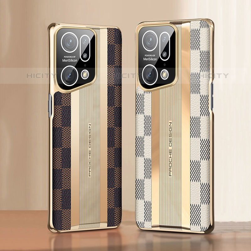 Custodia Lusso Pelle Cover AT1 per Oppo Find X5 Pro 5G