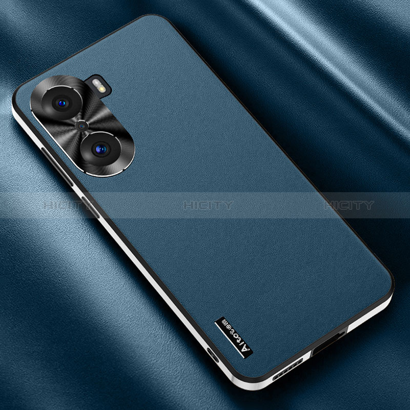 Custodia Lusso Pelle Cover AT2 per Huawei Honor 60 Pro 5G Blu