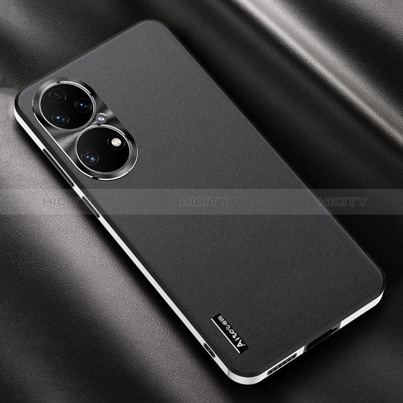 Custodia Lusso Pelle Cover AT2 per Huawei P50 Pro Nero