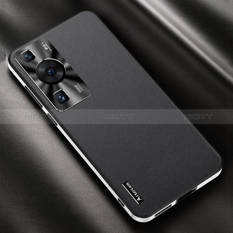 Custodia Lusso Pelle Cover AT2 per Huawei P60 Nero