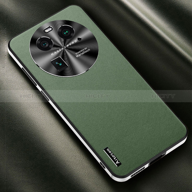 Custodia Lusso Pelle Cover AT2 per Oppo Find X6 5G Verde