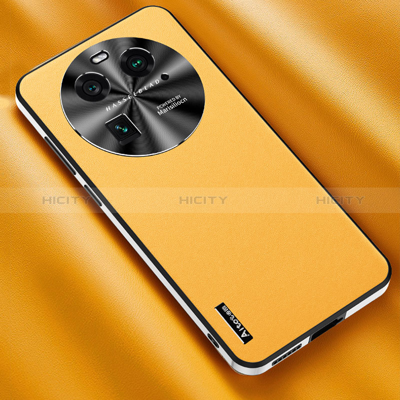 Custodia Lusso Pelle Cover AT2 per Oppo Find X6 Pro 5G Giallo