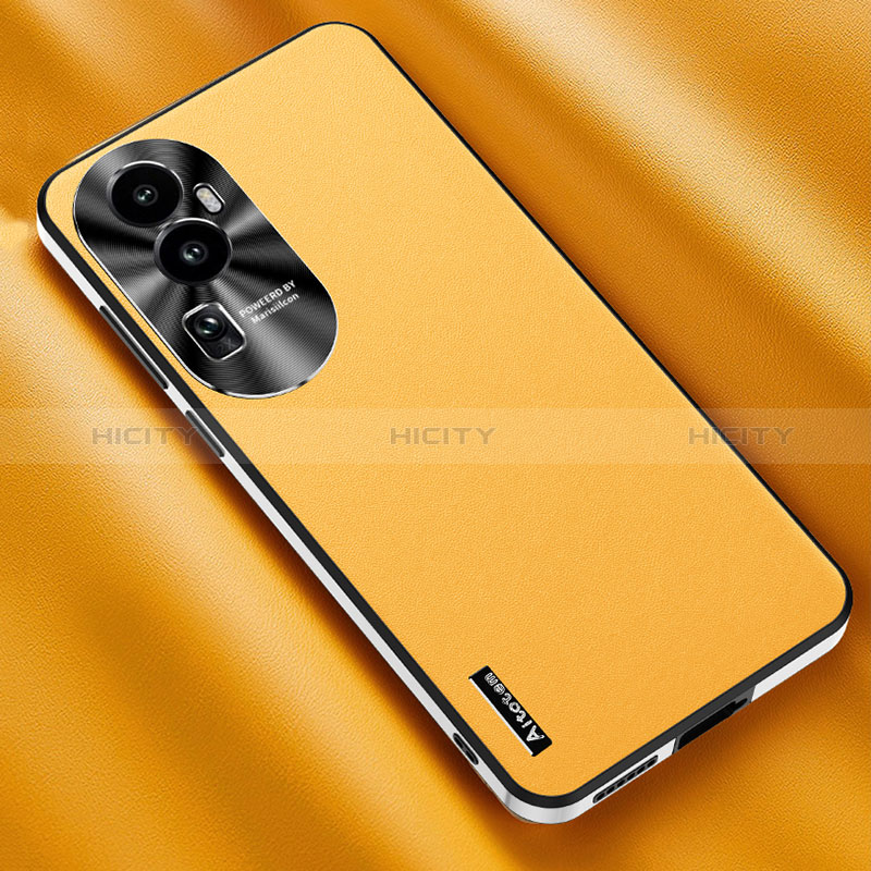 Custodia Lusso Pelle Cover AT2 per Oppo Reno10 Pro+ Plus 5G Giallo