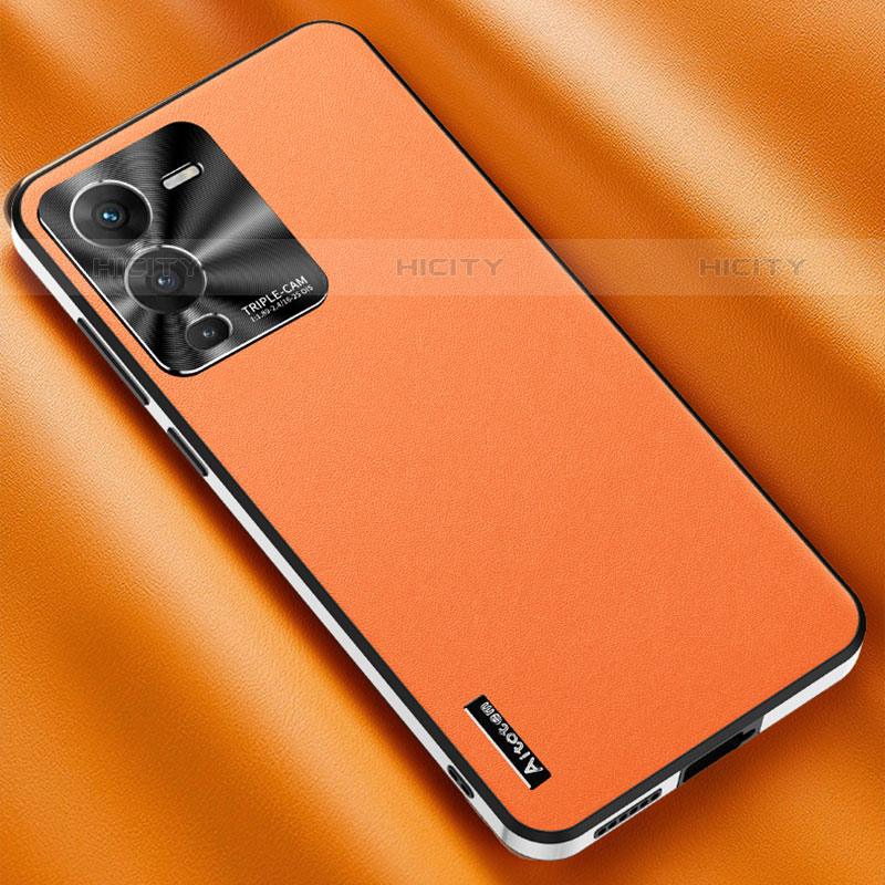 Custodia Lusso Pelle Cover AT2 per Vivo V25 Pro 5G Arancione