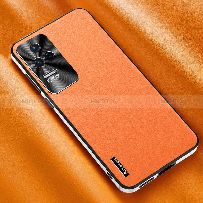 Custodia Lusso Pelle Cover AT2 per Xiaomi Redmi K50 5G Arancione