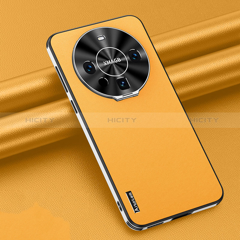 Custodia Lusso Pelle Cover AT3 per Huawei Mate 60 Giallo