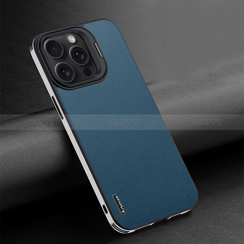 Custodia Lusso Pelle Cover AT4 per Apple iPhone 14 Pro Max Blu