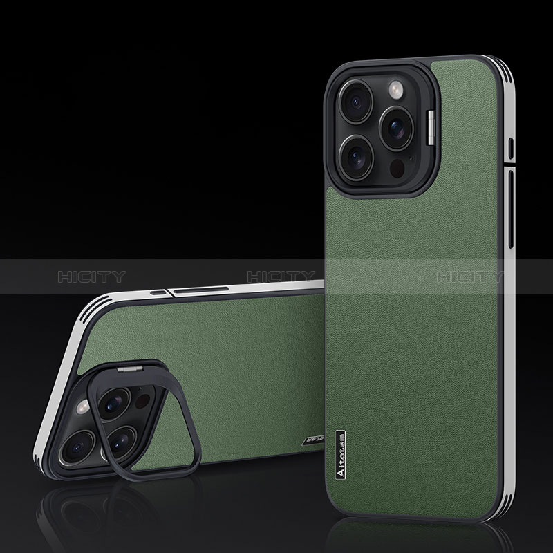 Custodia Lusso Pelle Cover AT5 per Apple iPhone 16 Pro Verde